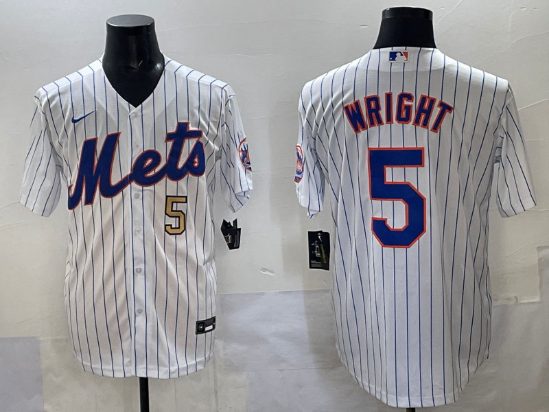 Men 2025 New York Mets #5 Wright white MLB Nike jersey style 19->new york mets->MLB Jersey